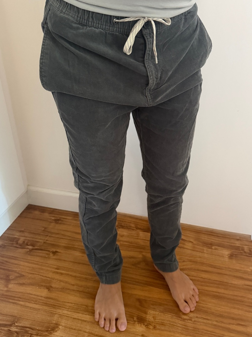Vuori Men's Charcoal Corduroy Drawstring Joggers